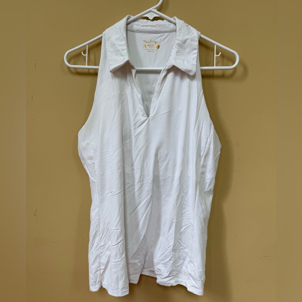 Lilly Pulitzer White Collared Tank Top
